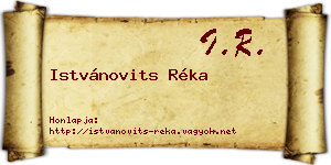 Istvánovits Réka névjegykártya